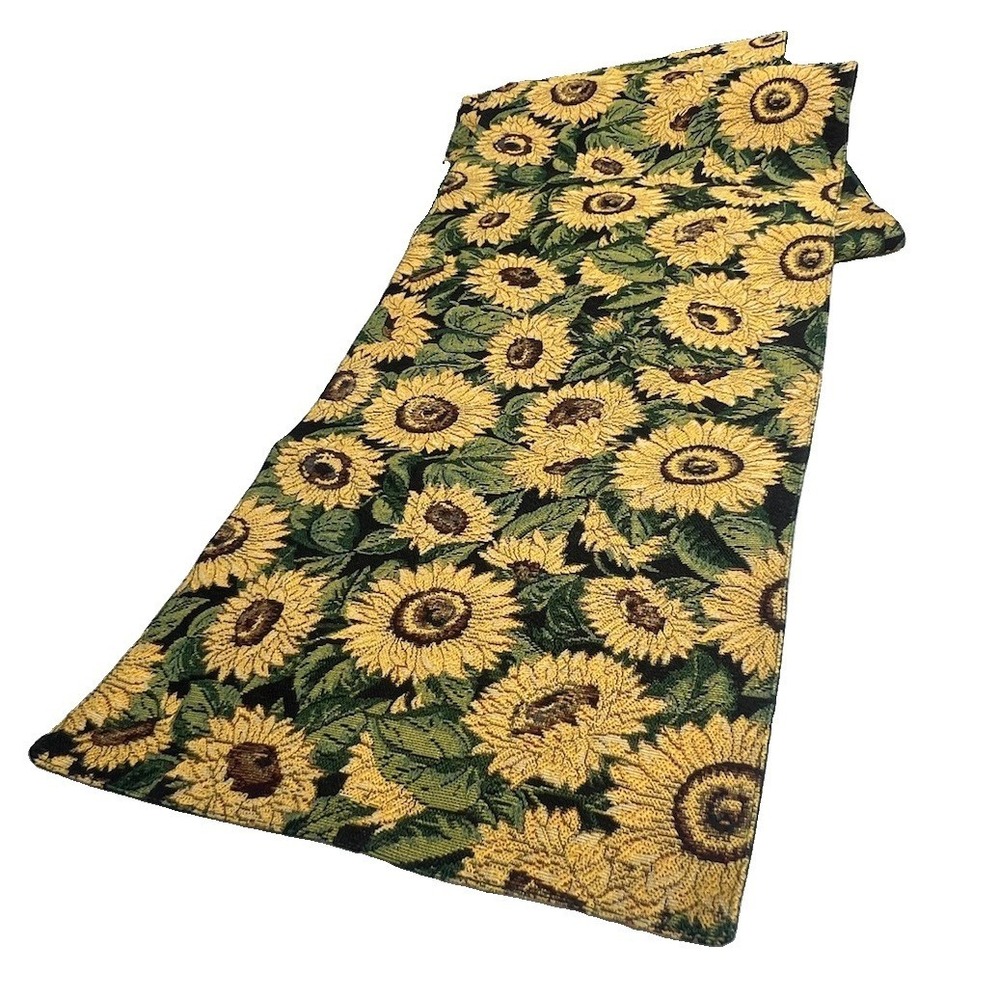 Sunflowers Tapestry Table Runner 88" X 13" Lined Rectangle